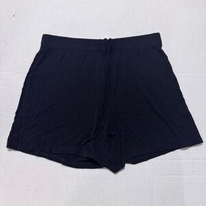 SKIMS Sleep Lounge Shorts Black Drawstring Elastic Waist Rayon Blend Small